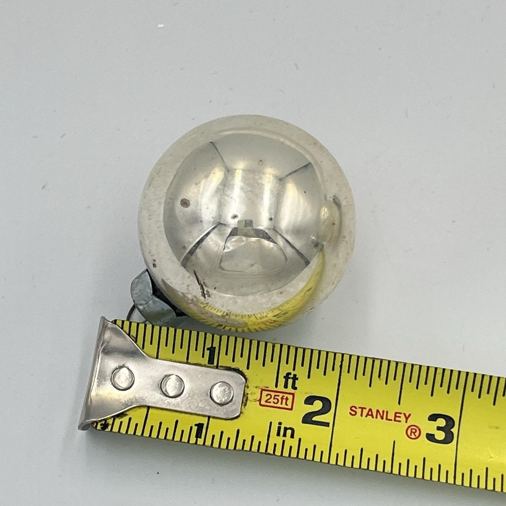 Vintage Set of 6 Silver Mercury Glass Christmas Ornaments USA 2/15 Stamped Cap - Picture 5 of 6